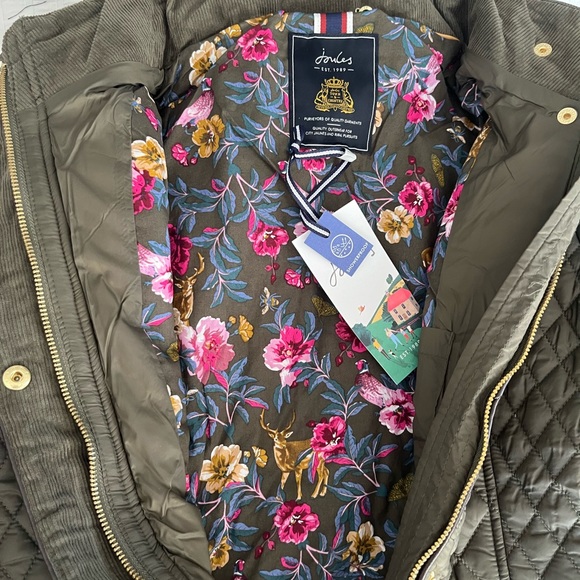 Womens Joules Newdale Quilted Jacket, Olive Green, NWT - Picture 3 of 7